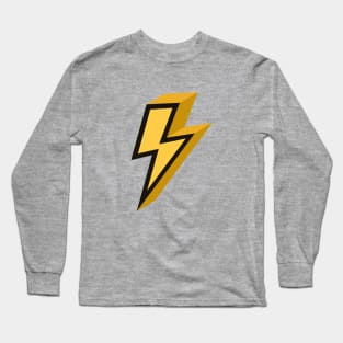 Mustard Yellow Gold Lightning Bolt 3D Long Sleeve T-Shirt